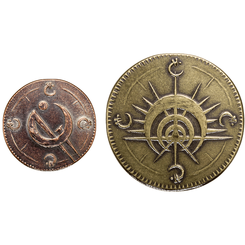 Mistborn coins - Golden Boxing and Copper Clip of The Final Empire - novels by Brandon Sanderson - coin by Shire Post Mint