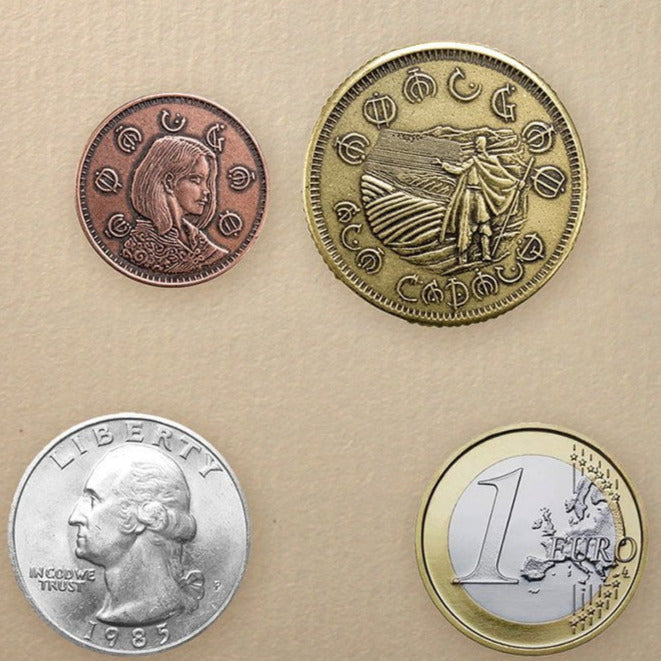 Mistborn coins - Golden Boxing and Copper Clip of Elendel - novels by Brandon Sanderson - coin by Shire Post Mint