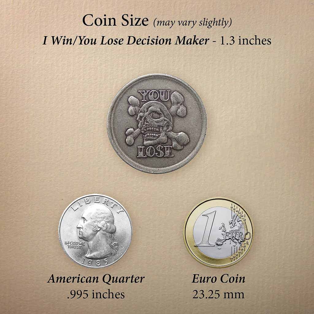 I Win / You Lose Coin Toss Decision Maker in nickel-silver - coin by Shire Post Mint
