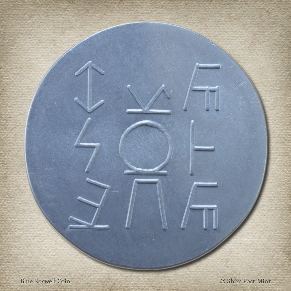 Blue Roswell Coin - Alien Artifact