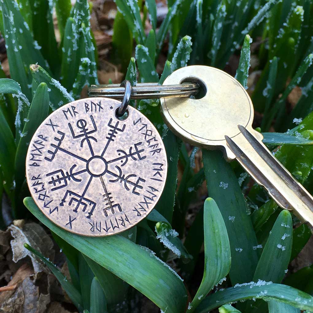 Vegvisir Norse Compass Bronze Keyring