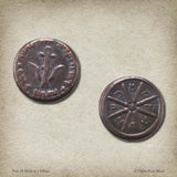 Pair of Widow's Mites Handmade Replica Coins - Ancient Judean Lepton Design