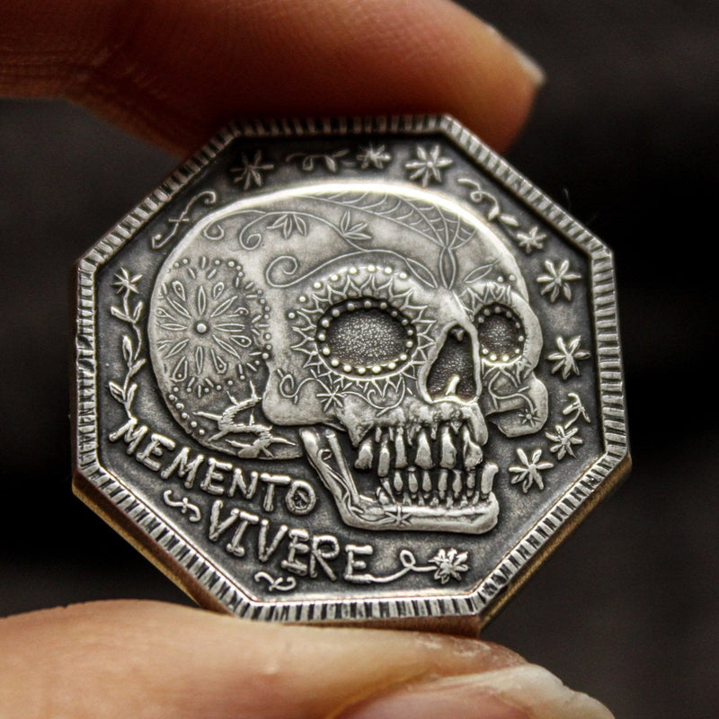 Memento Mori / Memento Vivere Reminder Coin in solid 999 silver by Shire Post Mint