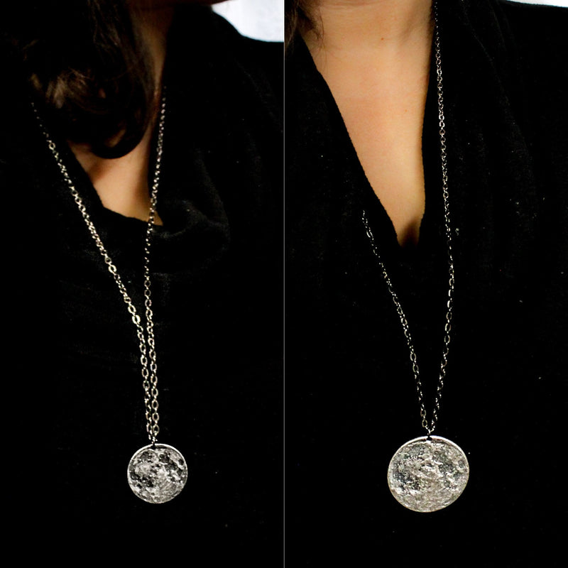 Full Moon 1/4 oz and 1 oz Silver Necklaces on 30" chain by Shire Post Mint