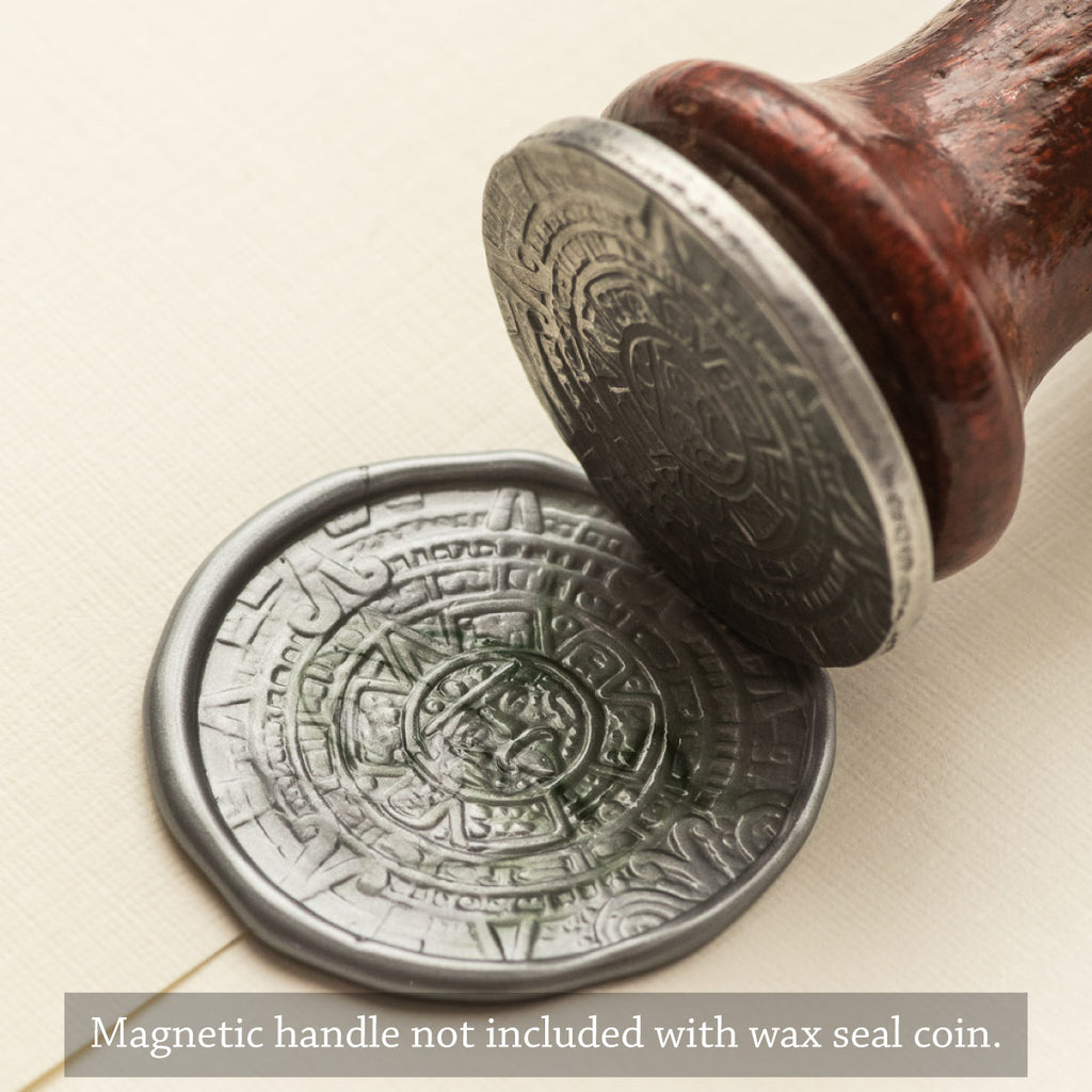 Aztec Sun Stone Wax Sealing Coin