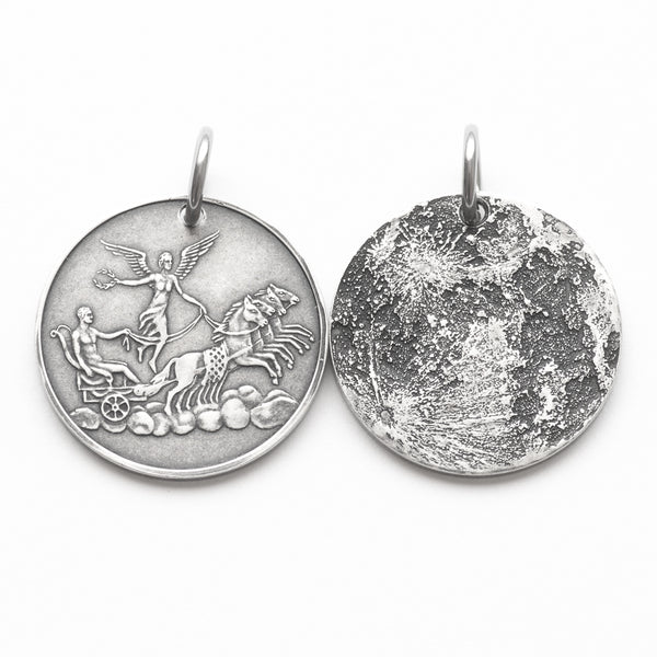 Angel of Peace Moon Silver Necklace