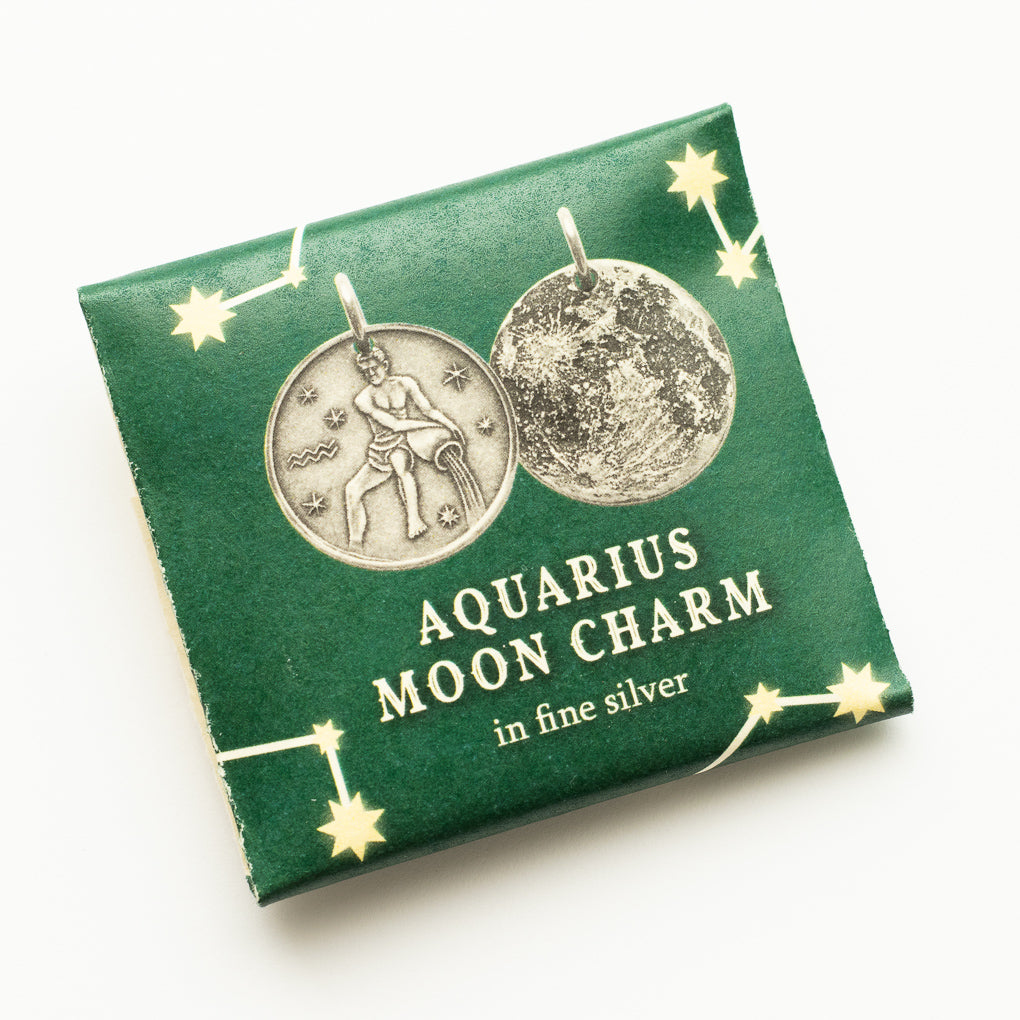 Aquarius Moon Zodiac Astrology Charm Necklace | Shire Post Mint
