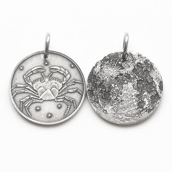 Zodiac Cancer Moon Silver Necklace