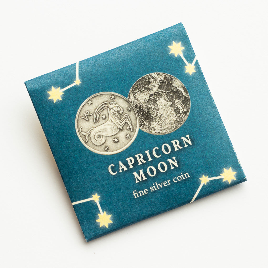 Zodiac Capricorn Moon Silver Coin