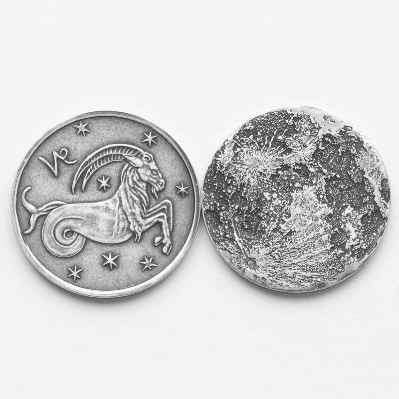 Zodiac Capricorn Moon Silver Coin
