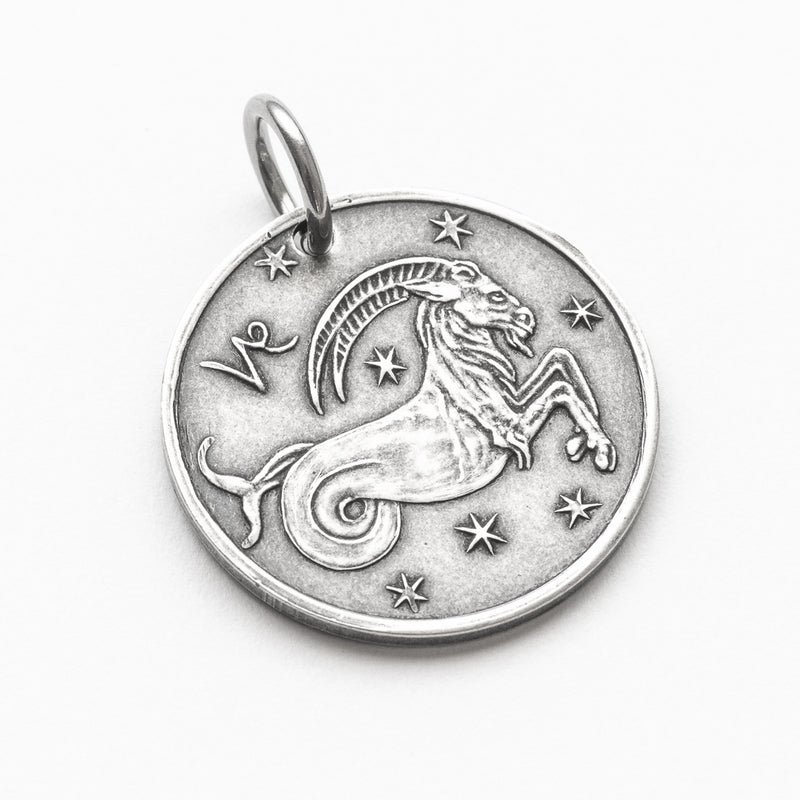 Zodiac Capricorn Moon Silver Necklace