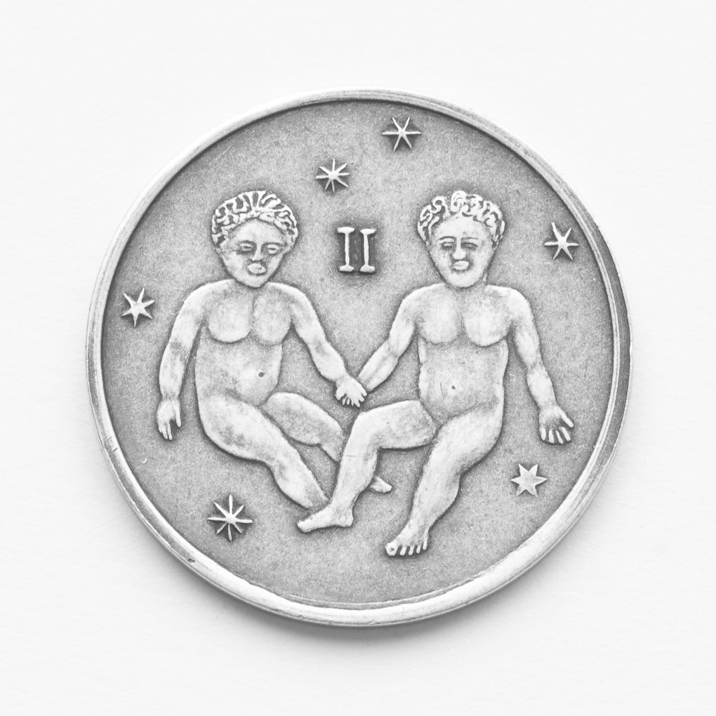 Zodiac Gemini Moon Silver Coin