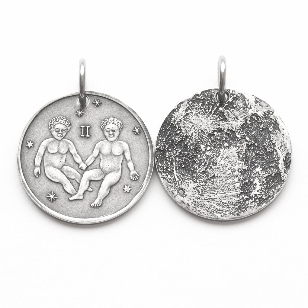 Zodiac Gemini Moon Silver Necklace