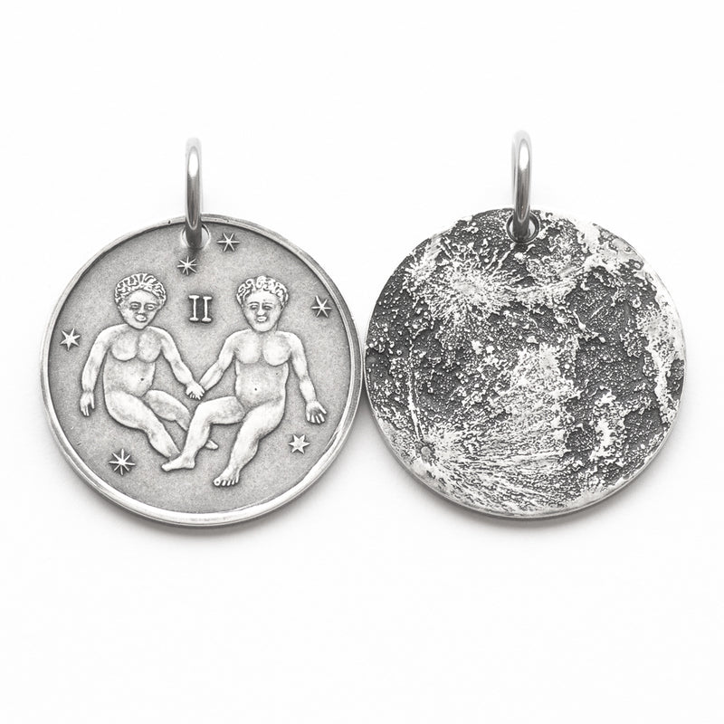 Zodiac Gemini Moon Silver Necklace