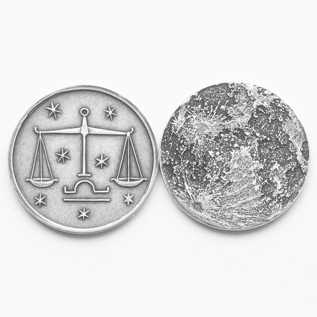 Zodiac Libra Moon Silver Coin