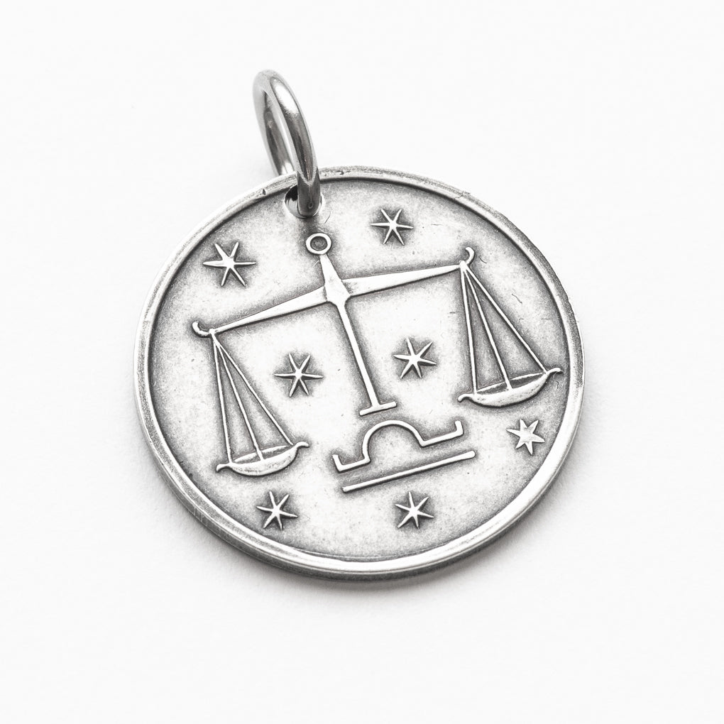 Zodiac Libra Moon Silver Necklace