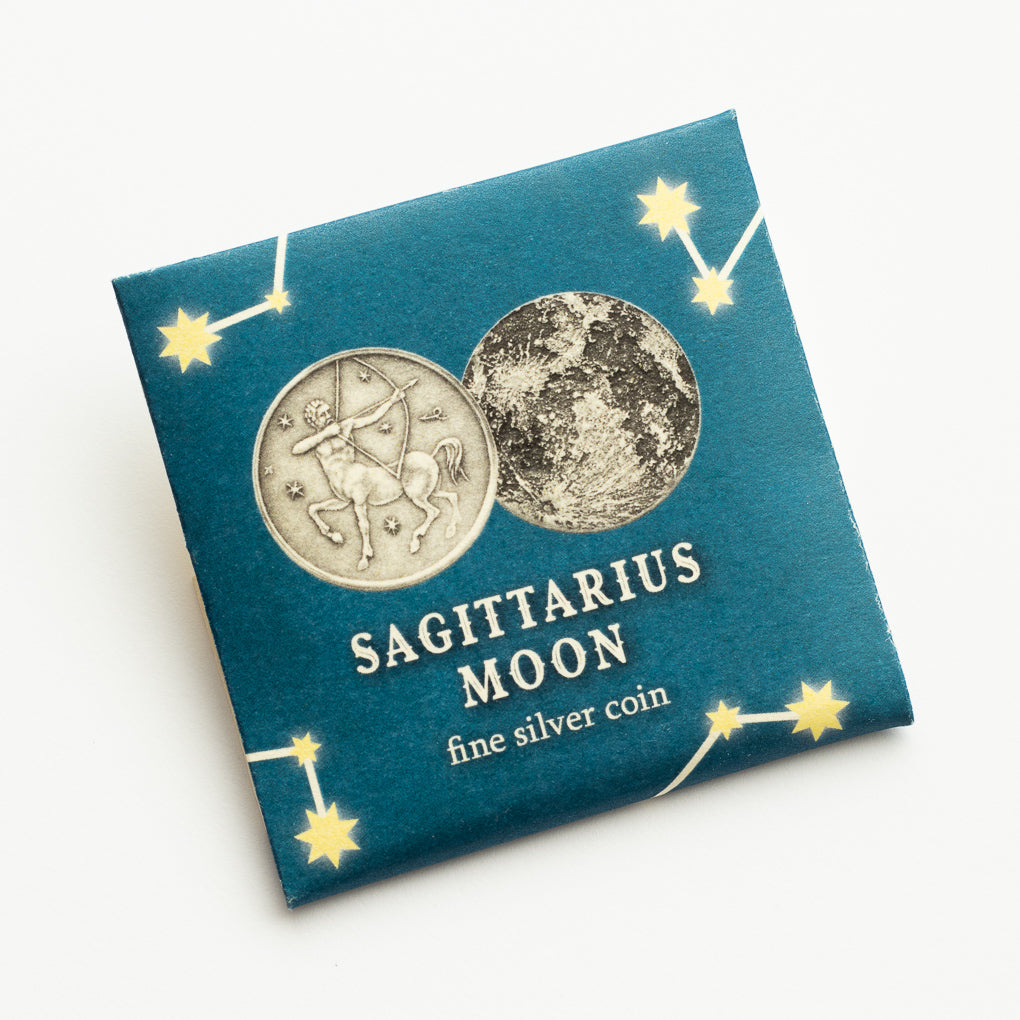Zodiac Sagittarius Moon Silver Coin