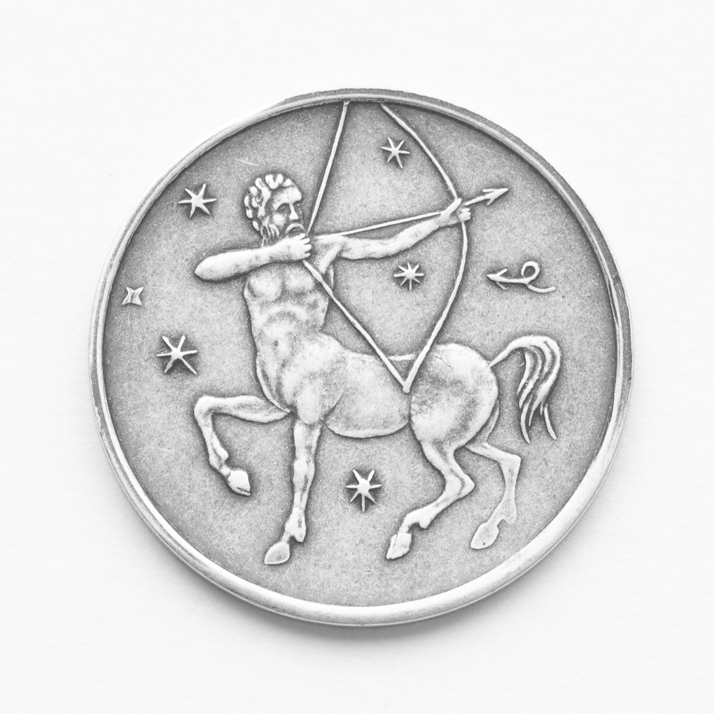 Zodiac Sagittarius Moon Silver Coin