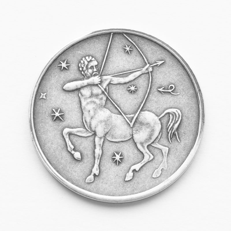 Zodiac Sagittarius Moon Silver Coin