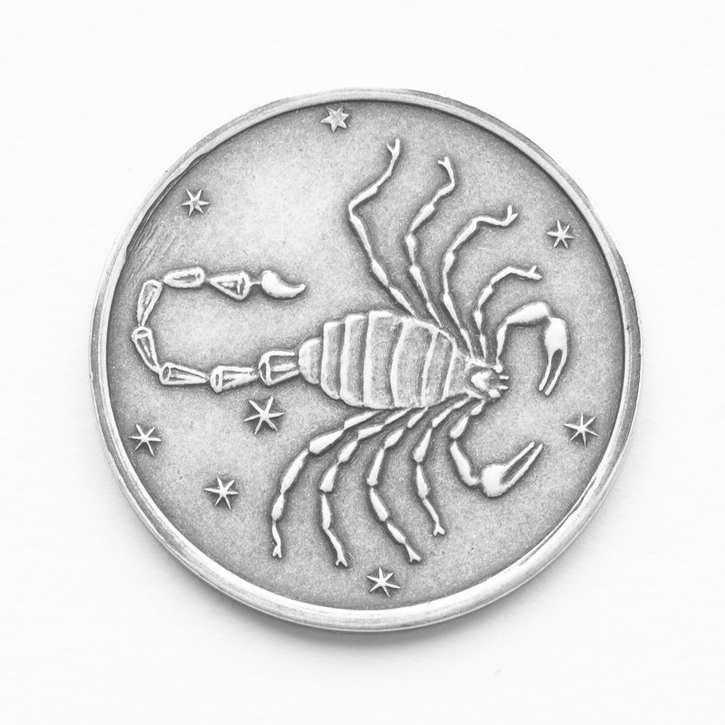 Zodiac Scorpio Moon Silver Coin