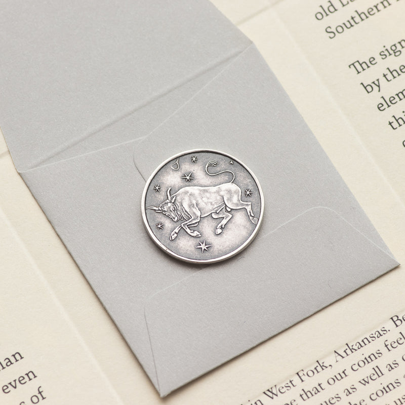 Zodiac Taurus Moon Silver Coin