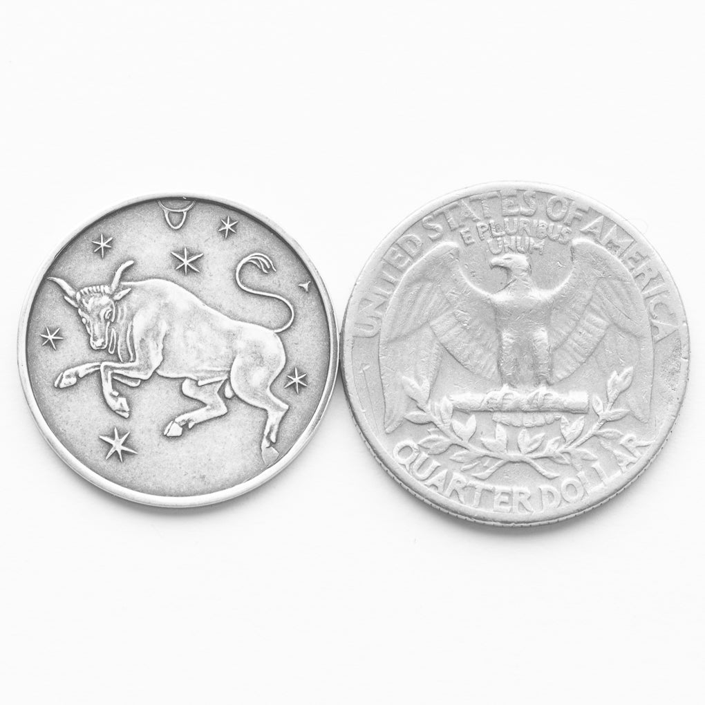 Zodiac Taurus Moon Silver Coin