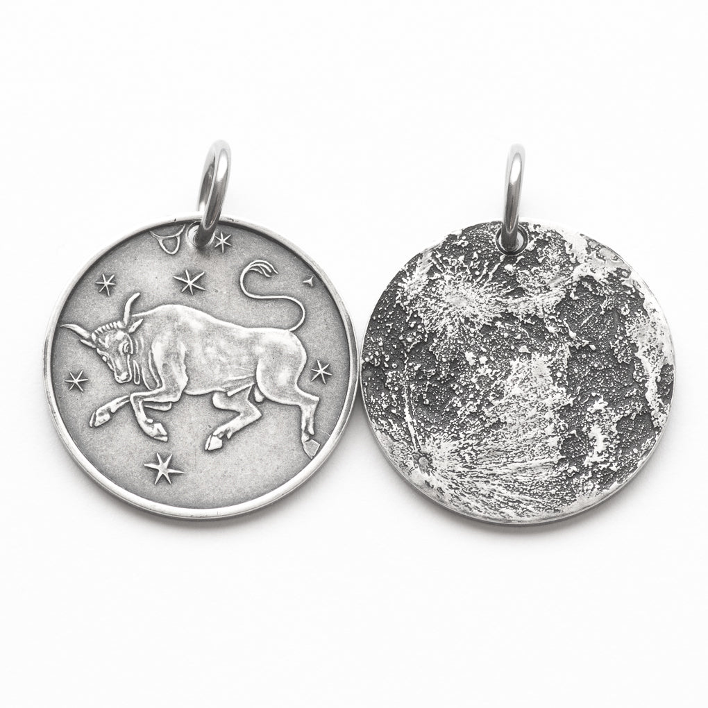 Zodiac Taurus Moon Silver Necklace