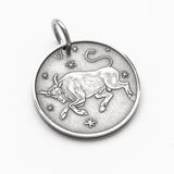 Zodiac Taurus Moon Silver Necklace