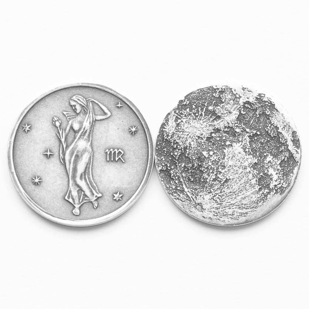 Zodiac Virgo Moon Silver Coin