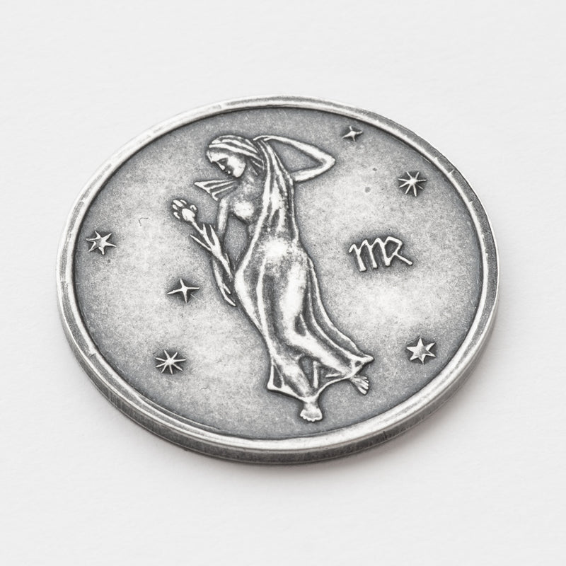 Zodiac Virgo Moon Silver Coin
