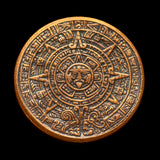Aztec Sun Stone Wax Calendar Copper Worry Coin | Shire Post Mint Gifts